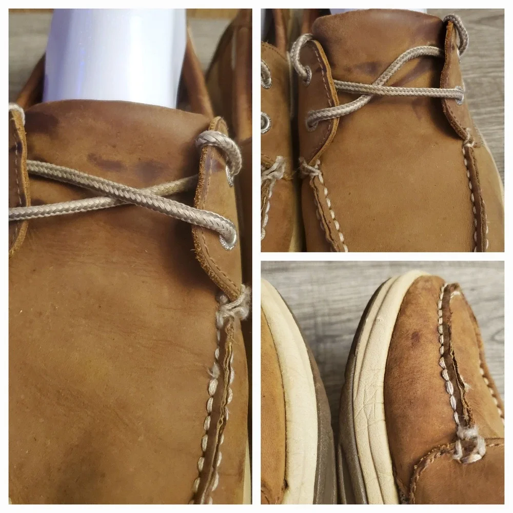 Margaritaville Angler Leather Boat Shoes Men's‎ Size 9.5 Brown